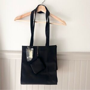 ⭐️ NEW Chic Black Tote Bag with Matching Pouch